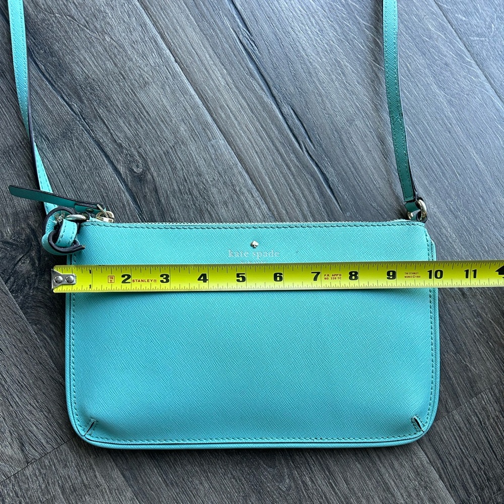 2/$70 Kate Spade ♠️ crossbody purse turquoise blue zipper long strap broken - Picture 3 of 11
